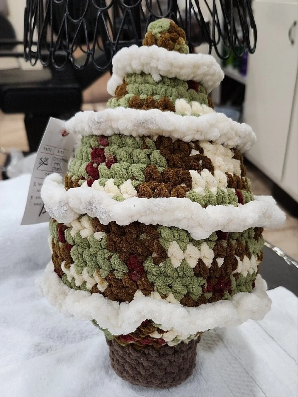 Handmade Plush Crochet Camouflage-pattern Christmas Tree